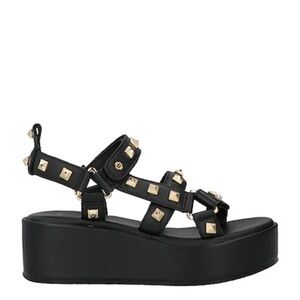 Black Studded Platform Sandals
